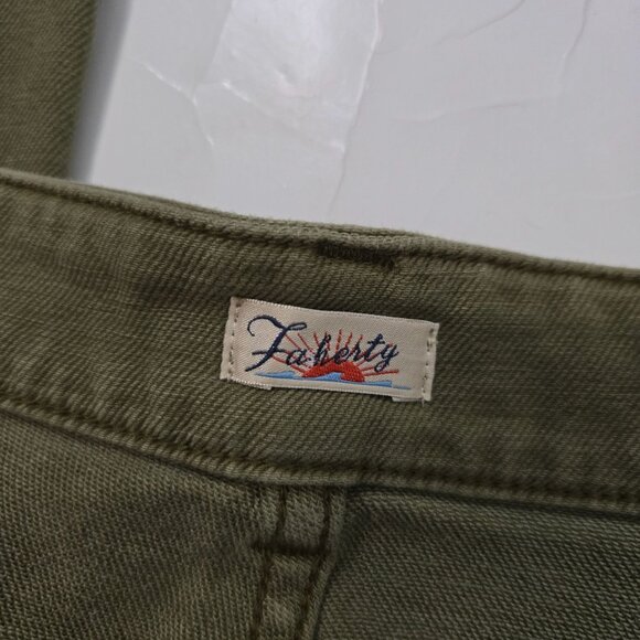 Faherty Women's Size 30 Wide Leg Stretch Terry Patch Pocket Pants Olive Green - Picture 9 of 11